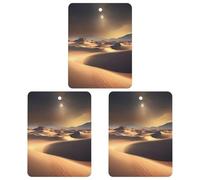 Sahara Desert Car Air Freshener, 3 Pcs Square Hanging Air Freshener Cards, Long Lasting Fragrance Scented Cards for Car, Home, Office Black-style