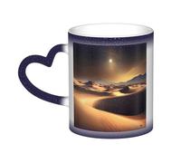 Sahara Desert Coffee Mug with Handle 11 Oz, Color Changing Cups In The Sky, Heat Sensitive Magic Funny Art Mug, Unique Coffee Tea Cup Porcelain Mugs Gift for Women Men Blue