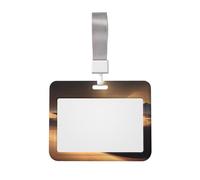 Sahara Desert ID Badge Holder with Lanyard Horizontal Hard Plastic ID Card Case with Clear Window, Waterproof Work Badge Sleeve Fashion Card Protector Pouch for Women Men