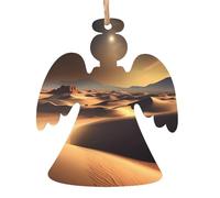 Sahara Desert Printed Christmas Wooden Pendants, Simple and Environmentally Friendly, Holiday decorationsã€‚