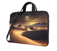 Sahara Desert Printed Laptop Crossbody Bag Crossbody Briefcase Easy To Use When Traveling For Business, Black, 15.6 inch