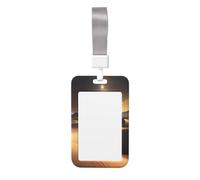 Sahara Desert Printing Card Badge Holder Double-Sided Sliding Cover Design, Capable of scanning Transparent Film