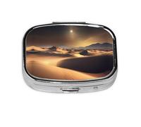 Sahara Desert Square mini Pill Box, Travel Pill Box, can be Put into Wallet or Pocket to Store a Variety of Small Items