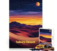 Sahara Desert Sunset Hard Jigsaw Puzzle for Adults 1000 Pieces Recall Boost Quiet Calm Smooth Cut Classic Gift (38x26cm)