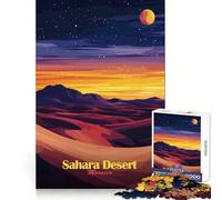 Sahara Desert Sunset Jigsaw Puzzle for Teenagers 1000 Pieces Boost Memory Relaxing Fun Premium Cut Stylish Gift (38x52cm)