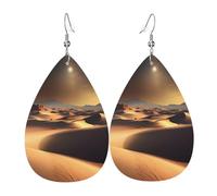 Sahara Desert Teardrop-shaped leather earrings, clothing decoration, suitable for festival parties, holidays and daily life