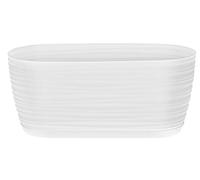 Sahara Indoor Plant Pots - Modern Round Plastic Flower Pots with Drainage Hole & Saucer - 7 Sizes, 8 Colours for Succulents, Herbs, Flowers & Houseplants (31 cm, White)