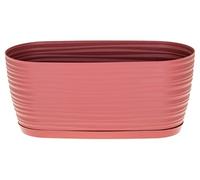 Sahara Indoor Plant Pots - Modern Round Plastic Flower Pots with Drainage Hole & Saucer - 7 Sizes, 8 Colours for Succulents, Herbs, Flowers & Houseplants (31 cm, Red Marsala)