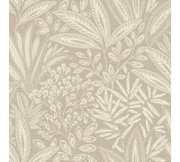 Sahara Leaf Natural Beige Wallpaper - Botanical Leaves Naturistic - Stylish Modern Luxury Textured Feature Wall