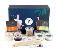 Sahara Milk Bubble Tea making with 4 Different Milk Tea Flavours, 4 Boba & Jelly Toppings | Tapioca pearls bubble tea(Serves 4) | Boba straws and 4 Green Tea Bags by Boba Bar London