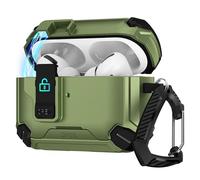 Sahara - Raider Series Heavy Duty Secure Lock Case Compatible with MagSafe for Airpods Pro 3, Cactus Green, (HP00217)