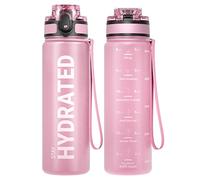 Sahara Sailor Leakproof Water Bottle 500ML, Tritan BPA Free Motivational Sport Drinks Bottle with Clear Time Marker, Lock Cover, Easy Clean Brush, Durable for Gym, School, Hiking, Cycling (1 Bottle)