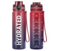 Sahara Sailor Leakproof Water Bottle 500ML, Tritan BPA Free Motivational Sport Drinks Bottle with Clear Time Marker, Lock Cover, Easy Clean Brush, Durable for Gym, School, Hiking, Cycling (1 Bottle)