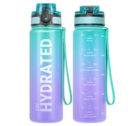 Sahara Sailor Leakproof Water Bottle 500ML, Tritan BPA Free Motivational Sport Drinks Bottle with Clear Time Marker, Lock Cover, Easy Clean Brush, Durable for Gym, School, Hiking, Cycling (1 Bottle)