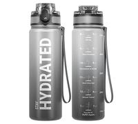 Sahara Sailor Leakproof Water Bottle 500ML, Tritan BPA Free Motivational Sport Drinks Bottle with Clear Time Marker, Lock Cover, Easy Clean Brush, Durable for Gym, School, Hiking, Cycling (1 Bottle)