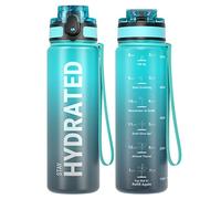 Sahara Sailor Leakproof Water Bottle 500ML, Tritan BPA Free Motivational Sport Drinks Bottle with Clear Time Marker, Lock Cover, Easy Clean Brush, Durable for Gym, School, Hiking, Cycling (1 Bottle)