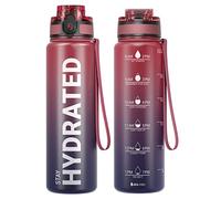 Sahara Sailor Leakproof Water Bottle 750ML, Tritan BPA Free Motivational Sport Drinks Bottle with Clear Time Marker, Lock Cover, Easy Clean Brush, Durable for Gym, School, Hiking, Cycling (1 Bottle)