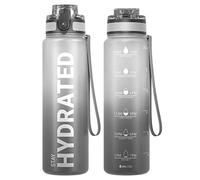 Sahara Sailor Leakproof Water Bottle 750ML, Tritan BPA Free Motivational Sport Drinks Bottle with Clear Time Marker, Lock Cover, Easy Clean Brush, Durable for Gym, School, Hiking, Cycling (1 Bottle)