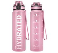 Sahara Sailor Leakproof Water Bottle 750ML, Tritan BPA Free Motivational Sport Drinks Bottle with Clear Time Marker, Lock Cover, Easy Clean Brush, Durable for Gym, School, Hiking, Cycling (1 Bottle)