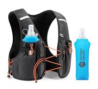 Sahara Sailor Running Vest for Women Men, Dual 500ml Soft Flasks, Adjustable Chest Waist Fit, Multi-Pockets, Lightweight Breathable Reflective Hydration Backpack for Running, Trail, Cycling, Hiking