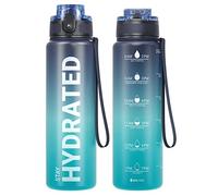 Sahara Sailor Water Bottle, 500ML/750ML/1000ML Motivational Water Bottle, Sport Drinks Bottle with Times to Drink & Lock Cover, Leak Proof, BPA Free, for Gym, School, Cycling (1 Bottle)