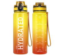 Sahara Sailor Water Bottle, 500ML/750ML/1000ML Motivational Water Bottle, Sport Drinks Bottle with Times to Drink & Lock Cover, Leak Proof, BPA Free, for Gym, School, Cycling (1 Bottle)