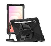 SaharaCase - Raider-X Series Heavy Duty Case for Galaxy Tab S11 | Hand Strap & Shoulder Strap | Anti-Shock Corners | Scorpion Black (TB00492)