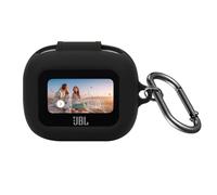 SaharaCase Venture Series Silicone Case for JBL Live Buds 3 Earbuds - Ergonomic Closed Design, Triple Silicone Material Composition, Carabiner Clip - Scorpion Black