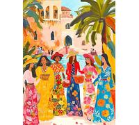 Saharan Sun: Fashion Under The Palms by Cross & Glory - 1000 Piece Moroccan Desert Jigsaw Puzzle, Eco-Friendly, Vibrant Colours, Ideal for Adult Puzzle Enthusiasts