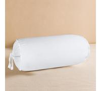 SAHARBEDDINGS 2 Pieces Cervical Neck Roll Pillow Cover with Cotton Bolster Pillowcases for Cylindrical Cushion and Drawstring Closure Round Neck Pillowcase (White Solid, Roll Pillow 24x6 Pack of 2)