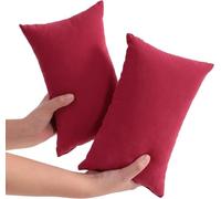 SAHARBEDDINGS Travel Pillowcase 12x16 500 Thread Count Pack of 2 Toddler Baby Pillowcases Cover with Zipper 100% Egyptian Cotton (Red, Travel Mini Pillow 11 x 7)