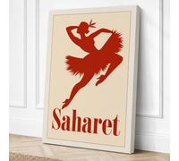 Saharet's Rooster Retro Canvas Wall Art Print 18x12 Inch (46 x 30 cm)
