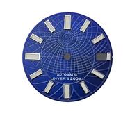 Saharuse 1pc 28.5 Mm Diameter Dial S Logo, Green Luminous Single Date Window for NH35/NH36/4R35 Movements Mechanical Watch Accessories(Blue)