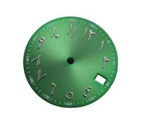 Saharuse 1pc 28.5mm Arabic Numeral Watch Faces Black Silver Blue Green Pink Sky Fit for NH35 /NH36/4R/7S Automatic Movement (Green)