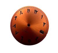 Saharuse 1pc 28.5mm Black Silver Blue Red Green Orange Pink Sky Arabic Numeral Watch Faces Fit for NH35 /NH36/4R/7S Automatic Movement (Orange)