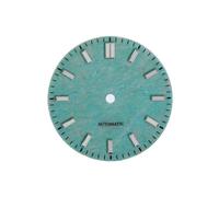 Saharuse 1pc 28.5mm Dial Tianhe Jade No Lume Black Tick Mark for NH35 NH38 Movement Watch Face Stone Date Blue(Ivory)