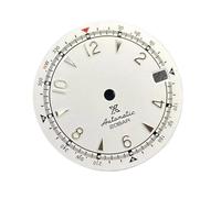 Saharuse 1pc 28.5mm Retro Watch Dial White/Black/Olive Green Dials with Luminous for SKX NH35/4R Mechanical Movement(White Silver)