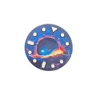 Saharuse 1pc 28.5mm Starry Sky Moon Face Watch Dial Green Luminous Space Star Theme Faces for NH35 NH34 Movement(Pack 2)