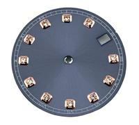 Saharuse 1pc 28.5mm Sterile Dial Fit for NH34 NH35 Movement 3/3.8 O'clock Crown Watch Parts Blue Green Black Yellow White Pink Gray(04)