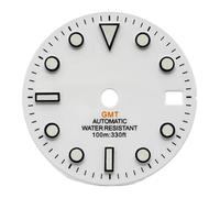 Saharuse 1pc 28.6mm GMT Sterile Blue Luminous Watch Dial Fit for NH34 Movement with Calendar Window Accessories