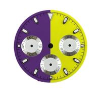 Saharuse 1pc 29mm Dial for Quartz Movement Chronograph Face 6 Hands Watch Parts Green Luminous Fit for VK63 39mm Cases(Dial Hands-4)