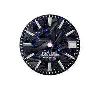 Saharuse 1pc Carbon Fiber Dial 28.5mm Blue Purple Broken Texture No Lume Index Fit for NH35 NH36 Movement Watch Accessories(B-Blue Purple)
