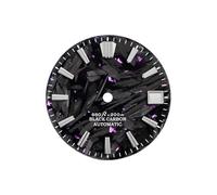Saharuse 1pc Carbon Fiber Dial 28.5mm Blue Purple Broken Texture No Lume Index Fit for NH35 NH36 Movement Watch Accessories(A-Purple GS)