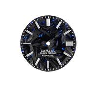 Saharuse 1pc Carbon Fiber Dial 28.5mm Blue Purple Broken Texture No Lume Index Fit for NH35 NH36 Movement Watch Accessories(C-Blue)