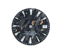 Saharuse 1pc Carbon Fiber Dial 28.5MM for NH35 Movement BGW9 Lume for Sub Mariner Watch Model Accessories(Silver Index)