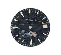 Saharuse 1pc Carbon Fiber Dial 28.5MM for NH35 Movement BGW9 Lume for Sub Mariner Watch Model Accessories(Gold Index)