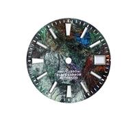 Saharuse 1pc Carbon Fiber Dial Blue Lume 28.5mm Rich Color Lava Texture for NH35NH38 Movement No Date/3o'Clock Date(Cream,3o Clock no Logo)