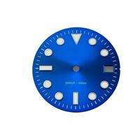 Saharuse 1pc Dial 28.5mm Blue-Green Luminous S Sailor Suitable for NH35/NH36 Movement Watch Parts(Blue)