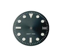 Saharuse 1pc Dial 28.5mm Blue-Green Luminous S Sailor Suitable for NH35/NH36 Movement Watch Parts(Black)