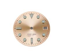 Saharuse 1pc Dial 28.5mm Blue-Green Luminous S Sailor Suitable for NH35/NH36 Movement Watch Parts(Pink)